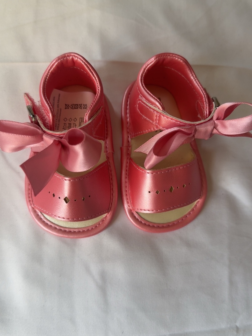 Mayoral Pink Satin Bow Baby Walker Sandals